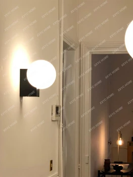 Стенна лампа хол коридор пътека стена крушка крем стил минималистичен творчески спалня