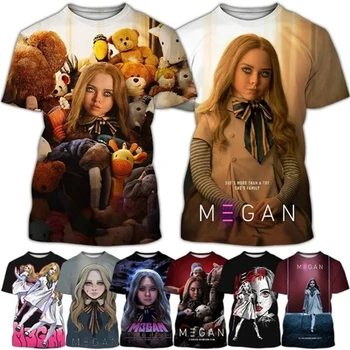 Филм на ужасите Меган 3D печат T Shirt Мъже Жените Casual мода кръг врата момиче трилър къс ръкав хип-хоп смешно тениска върховете