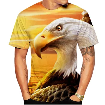 3d тениска Eagle Print Мъжка и дамска тениска с къс ръкав Мода Ежедневна тениска