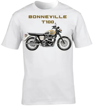 тениска Bonneville T100 мотоциклет мотоциклет велосипедист къс ръкав екипажа врата дълги ръкави