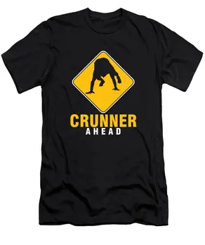 Crunning тренировка кардио упражнение Crunner напред писта и поле спортист подарък тениска