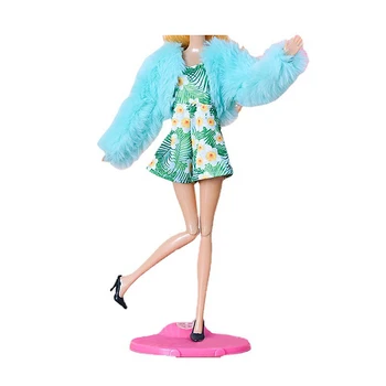 Кукла рокля-нагоре кукла дрехи стилен темперамент плюшено яке + модерен костюм пола подходящ за 30 см ежедневни дрехи подарък