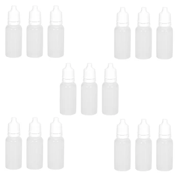 500PCS 15Ml Празни пластмасови изстискващи капкомер бутилки Eye Liquid Dropper Бутилки за многократна употреба