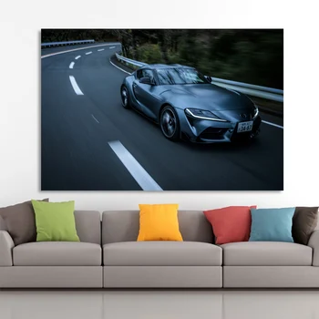 Спортен автомобил Toyotas GR Supra Плакати и отпечатъци на превозни средства Картини за стена и платно за хол декор