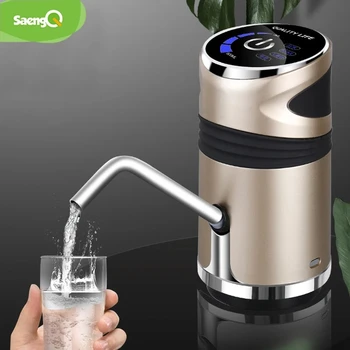 saengQ Автоматична електрическа водна помпа USB бутон за зареждане Дозатор за пиене на галон бутилка за устройство за изпомпване на вода