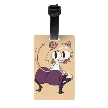 Аниме котка момиче Neco дъга багаж етикет куфар багаж поверителност корица ID етикет