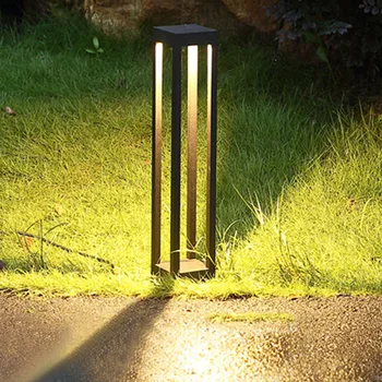 10W външна LED светлина за тревни площи IP54 водоустойчива алуминиева градинска болардна лампа Вила двор пейзаж пост светлина AC85-265V