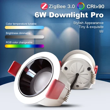 Gledopto ZigBee 3.0 RGBCCT LED Downlight таван светлина вдлъбнати светлини телефон ап Alexa глас 2.4G RF дистанционно управление хъб