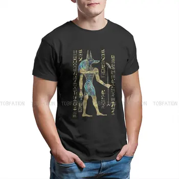 Египетски Анубис Орнамент O Neck TShirt Древен Египет полиестер класически T Shirt Мъжки върхове Мода Голяма продажба