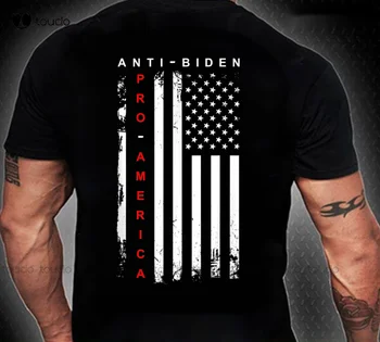 Pro America Anti Joe Biden Flag Impeach тениска Unisex Tee Xs-5Xl Черни тениски за жени Персонализиран Aldult Teen Unisex Xxs-5Xl