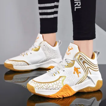 Гореща продажба Мъжки баскетболни обувки Спортни обувки на открито Момчета Спортни треньори за жени Средно изрязани баскетболни маратонки Унисекс
