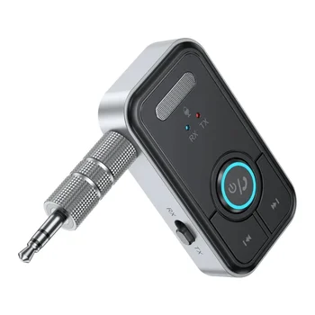 Bluetoothcompatible5.3 приемник предавател 2 в 1 безжичен аудио адаптер AUX кола за слушалки високоговорители ниска латентност