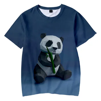 2023 Животинска панда 3D отпечатана тениска Жени Мъже Момчета Момичета Harajuku къс ръкав Смешна тениска Графични тениски Жени Kawaii дрехи