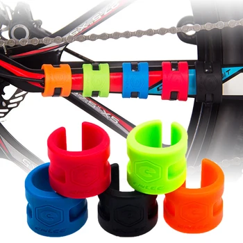 MTB 4бр/комплект Анти-сблъсък гумени пътни велосипеди верига рамка капак верига протектор защитен пръстен велосипед верига охрана