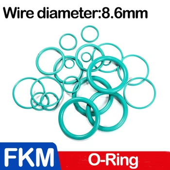 Green FKM O Ring Seal Дебелина Маслени уплътнения Горивна шайба, Флуорни гумени О-пръстени OD*WD 8.6MM