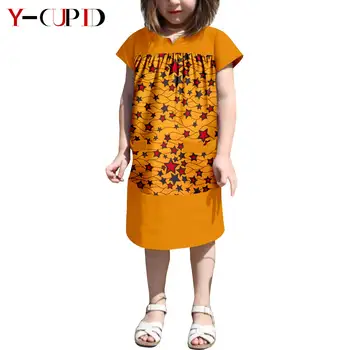 Африкански дрехи Дашики лято памук печат свободни момичета рокли деца деца Анкара екипировки Bazin Riche пачуърк рокля 2445007