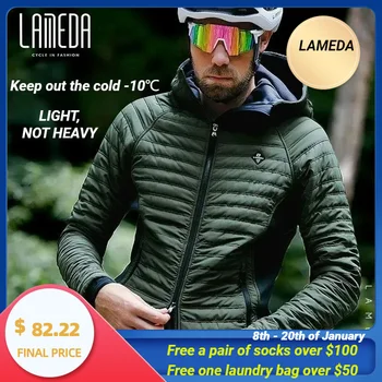 Lameda Облекло за велосипеди Термо руно Мъжко зимно дебело облекло Зимно спортно облекло на открито с множество джобове и качулка