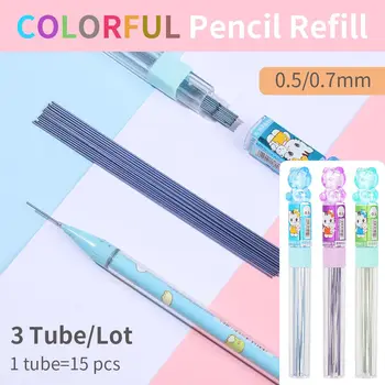 15Pcs/Tube 0.5/0.7 mm Изтриваем инструмент за писане Цветен молив Refill Art Sketch Основни инструменти за рисуване Механичен молив Lead