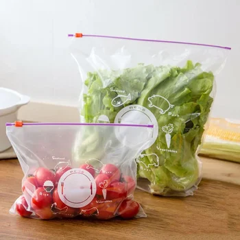 10Pcs PVC свежа чанта за съхранение на зеленчуци плодове замразяване съхранение цип запечатани чанти кухня храна организация инструменти