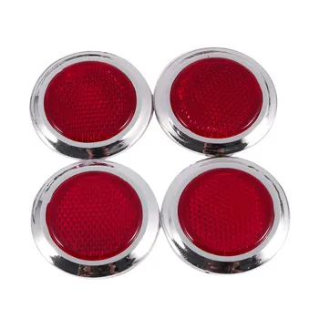 4 бр. Авто кола пластмасови кръгли отразяващи рефлектор стикер червен