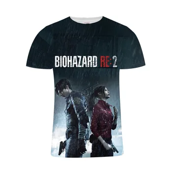 Популярен филм Игра Resident Evil Печатни тениски 3D BIOHAZARD Cosplay облекло Мъже Жени Cool Harajuku Кръгло деколте Тениски y2k