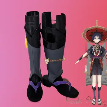Genshinimpact Kunikuzushi Wanderer Cosplay обувки Comic аниме игра Cos дълги ботуши Cosplay костюм Prop обувки за Хелоуин парти