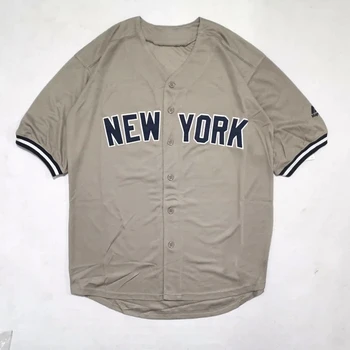Остатъчен случаен номер лято писмо бродерия бейзбол плюс размер тениска хип-хоп къс ръкав ризи случайни униформа