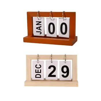 Desk календар за многократна употреба реколта голям дисплей вечен дневен флип календар десктоп декорация календар за дома Farmhouse офис