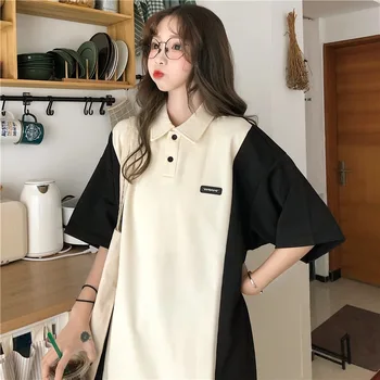 Дамски тениски Tops японски Kawaii Ulzzang снаждане хлабав мързелив писмо печат тениска женски корейски Harajuku дрехи за жени