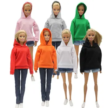 Суитчър къс 29см кукла хлабав качулка пуловер сладък кукла дънкови шорти кукла дънки кукла дрехи кърпа детски играчки