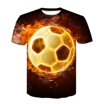 Лято 3D печат футбол графични тениски Интересна личност случайни мъже тениска мода дишаща къс ръкав тениски