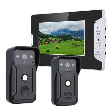  видео домофонна система за контрол на достъпа камера врата водоустойчив 1000TVL RFID електрическа брава за врата 7 