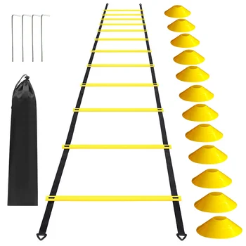 Тренировка на открито 12 стъпала Speed Ladder Set 19.7ft За футбол Футбол Фитнес Фитнес Аксесоари за обучение Futbol Toplar