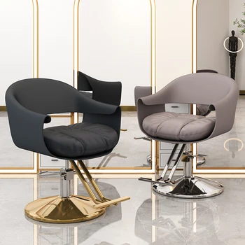 Фризьорски столове Бръснарница Златен салон Специално рязане Модерен стил въртящ се повдигащ се стол Фризьорски мебели Taburete