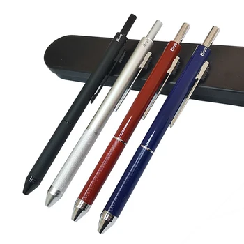 4 в 1 многоцветни метални химикалки 3 цвята химикалка 1 автоматичен молив за училище офис писане консумативи канцеларски подаръци
