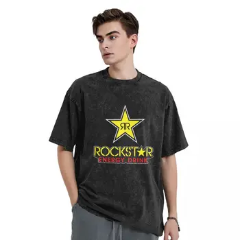 Енергийна напитка T Shirt Summer Rock Star Merchandise Y2K Ретро T ризи Памучна сладка тениска за мъже Персонализирани върхове плюс размер