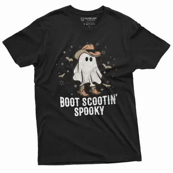 Мъжка риза за Хелоуин обувка Скутин призрачна риза Смешни Хелоуин тениска каубойска риза с дълъг ръкав
