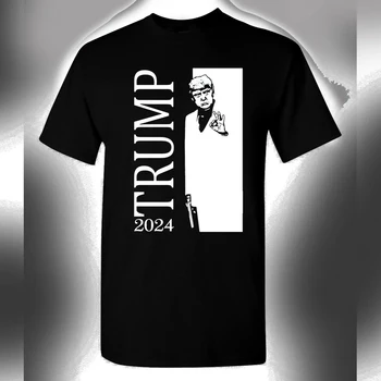 Белязаният президент Доналд Тръмп 2024 MAGA тениска 100% памук O-образно деколте лято къс ръкав случайни мъжки тениска размер S-3XL