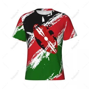 Име по избор Nunber Кения Цвят на знамето Мъже Стегната спортна тениска Дамски тениски Джърси за футболни фенове