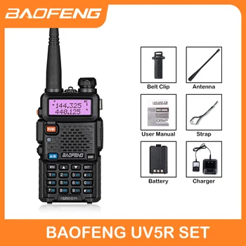 BaoFeng UV-5R Professional Walkie Talkie APP Безжичен програмист Портативен външен двупосочен радио ловна станция Comunicador