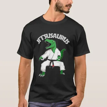 Jiu Jitsu Бразилски боец по бойни изкуства T Rex динозавърска тениска 100% памук O-образно деколте къс ръкав случайни мъжки тениска размер S-3XL