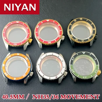 NH35 MH36 случай 40.5mm Мъжки часовници Аксесоари Части Watch Box Части за часовници за NH35 NH36 Движение Подходящ за 22 мм каишка Ръчни часовници