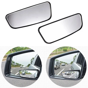 2Pcs Автомобилно огледало 360 градуса широкоъгълно изпъкнало огледало за сляпо петно Паркинг Автоматично правоъгълно повърхностно подпомагане Регулируемо огледало за обратно виждане