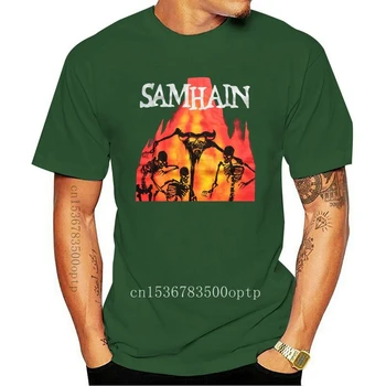 Нова винтидж тениска SAMHAIN ноември Предстояща огнена риза BLACK TEE 2021 DANZIG Препечатка