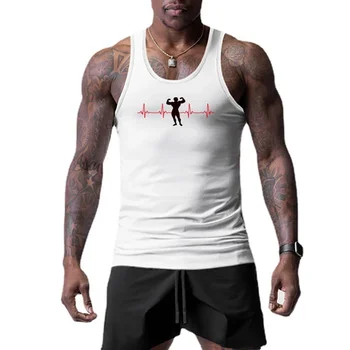 корейска марка мъжки мускулен потник тънък мрежест облекло тренировка фитнес бягане жилетка бързо сухо без ръкави синглети