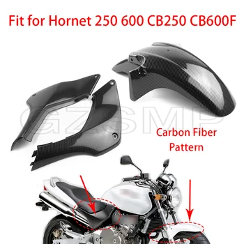 Подходящ за Honda Hornet 250 600 CB250 CB600F въглеродни влакна модел мотоциклет обтекател страна батерия тапицерия капак преден калник калник