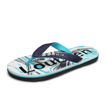 Висококачествена марка мъжки джапанки Летни плажни джапанки Мъжка мода Дишаща случайни мъже плажни чехли Летни обувки на открито