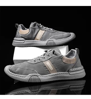 Мъжки обувки 2023 Нови маратонки Мъжки дизайнер Дишащо платно Ледена коприна Удобни ежедневни спортни апартаменти Задвижващи обувки Zapatillas Hombre